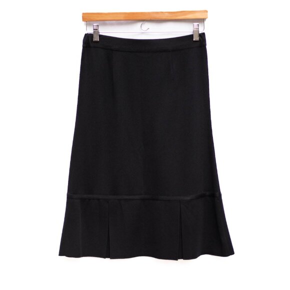 Misook Petite XS Black Knit Skirt Suit 2 Pc One Button Blazer Goth Minimalist - Picture 9 of 16